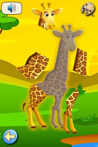 Savanna - Puzzles of Animals for Coloring - Painting Games for Kids - Lite ! screenshot 4