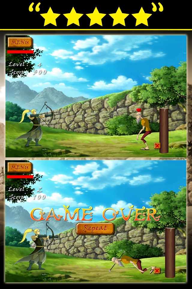 shoot the apple bow and arrow archery game screenshot 2