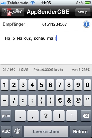 AppSender CBE screenshot 2