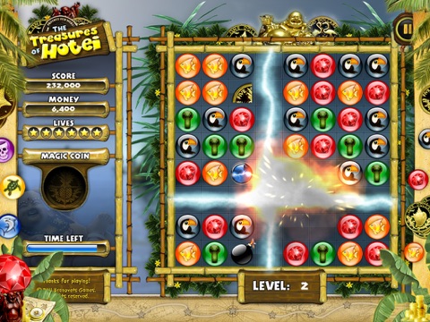 Treasures of Hotei for iPad - Free match 3 puzzle game screenshot 2