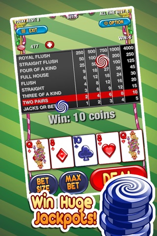 Candy Land Video Poker - Win Big Free Game screenshot 2