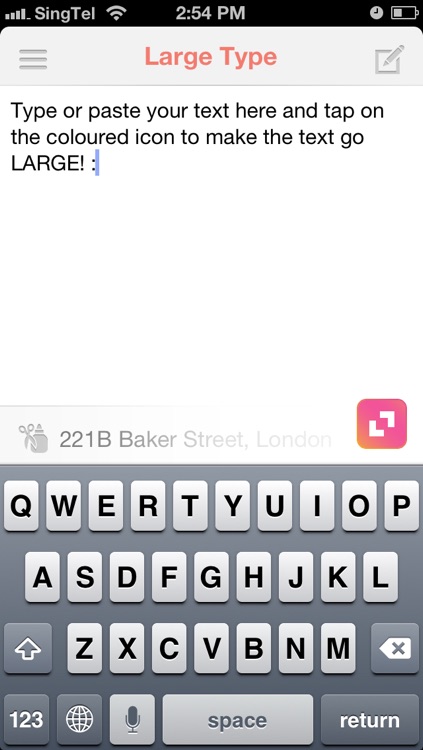 LargeType - full screen text