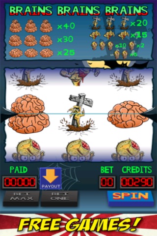 Brains Brains Brains Zombie Casino Slot Machine screenshot 2