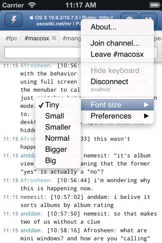 Mango IRC - Chat client screenshot 2
