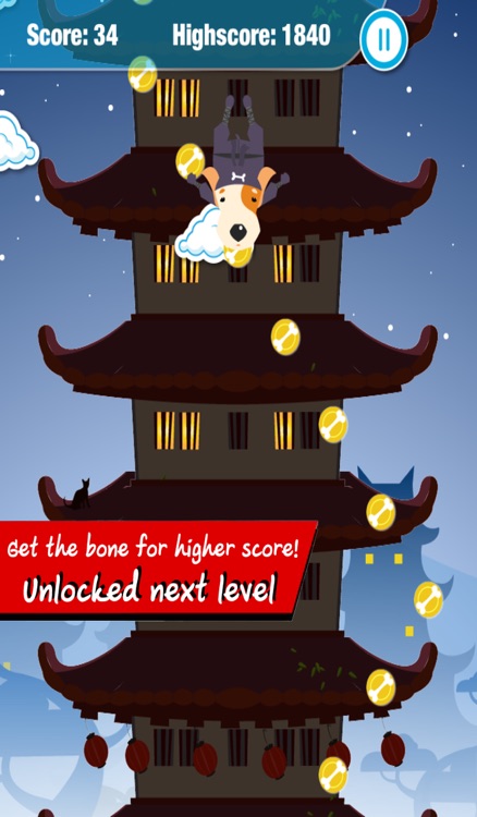 Dog ninja jump : Sky fly puppy run race