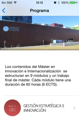 Máster I+i UPV screenshot 2