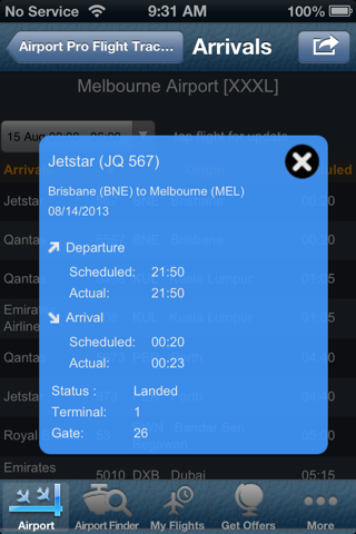Melbourne Airport Info + Radar screenshot 3