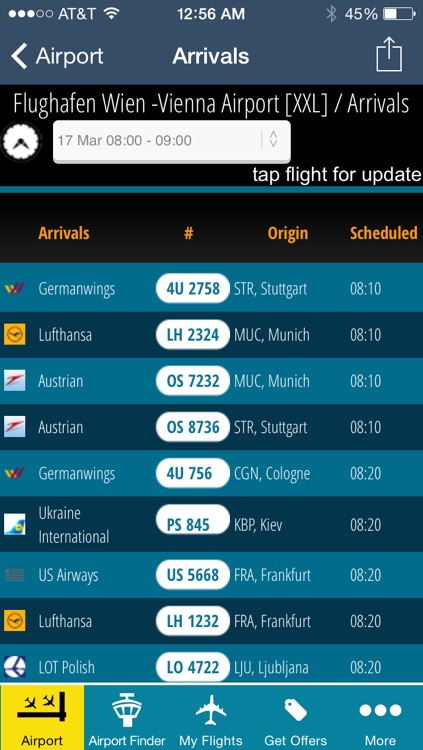 Vienna Airport + Flight Tracker Austrian VIE airlines