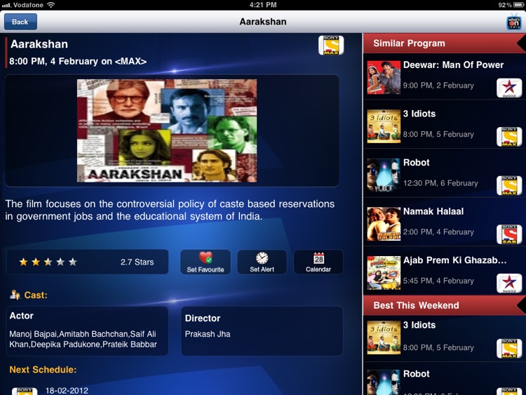 WHAT'S-ON-INDIA : TV Guide App for iPad screenshot-3