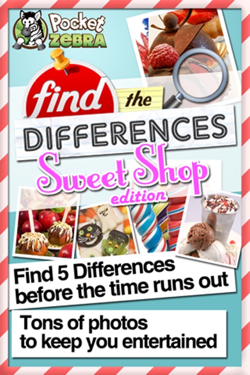 Find the Differences - Sweet Candy Shop & Cupcakes Birthday Deserts Photo Difference Edition Free Game for Kids