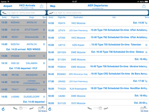 Скриншот из iPlane 2 - Flight Info + Status + Radar Tracker