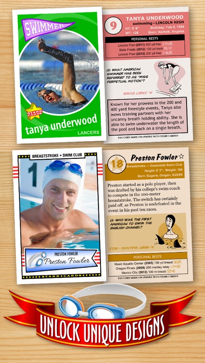 Swimming Card Maker - Make Your Own Custom Swimming Cards with Starr Cards