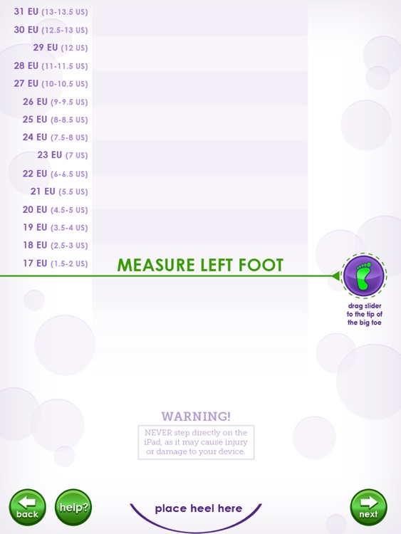 pediped Sizing Guide