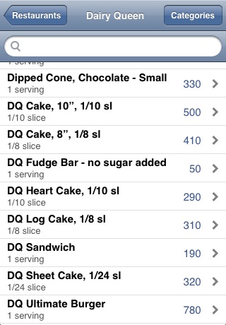 Fast Food Calorie Checker screenshot 2