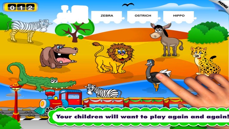 Animal Train Preschool Adventure First Word Learning Games for Toddler Loves Farm and Zoo Animals by Monkey Abby®