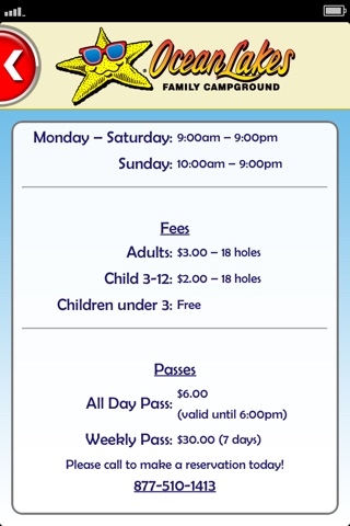 Ocean Lakes Family Campground Mini Golf Scorecard screenshot 3