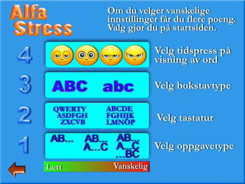 AlfaStress bokmål screenshot 3