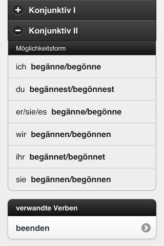 Verbformen screenshot 4