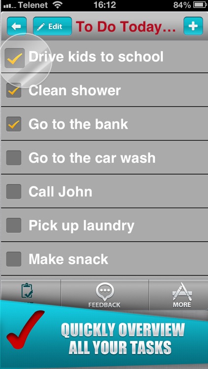 To Do-List for Getting Things Done! (create simple todo lists and check mark all your finished tasks)