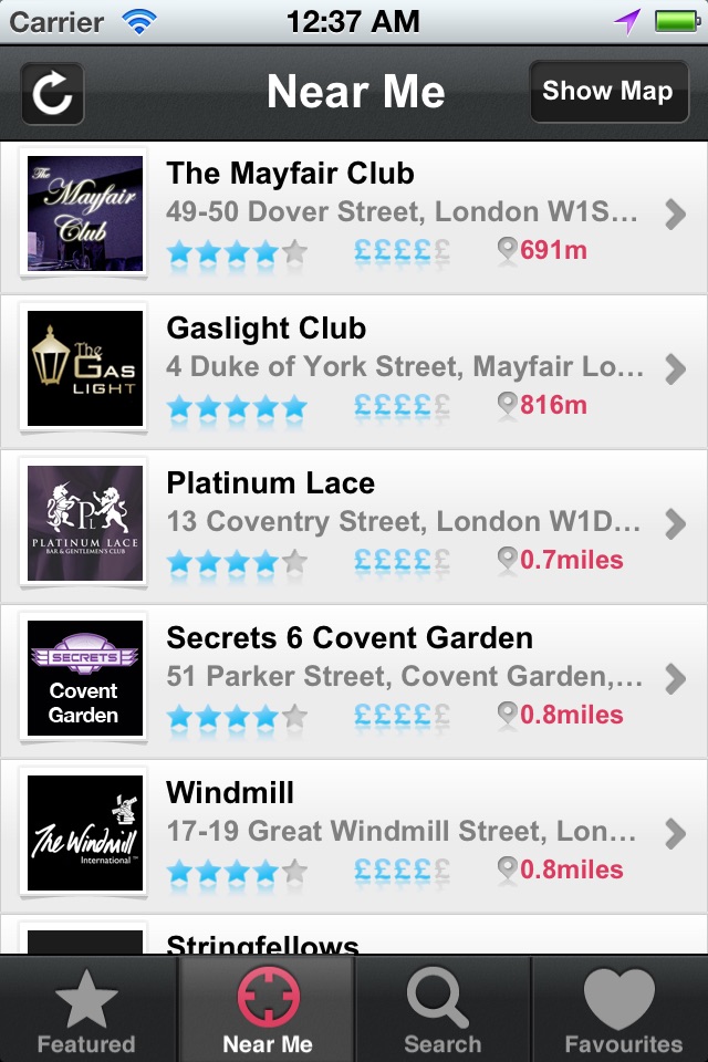 iStripClubs: UK Gentlemen's Nightclubs & Strip Clubs screenshot 4