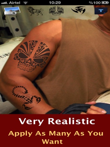 Tattoo Booth HD Lite- Skull Tribal Animal & Text Tattoos screenshot 4