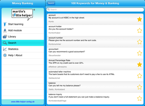 Скриншот из 100 Money Banking Key Words (free version)