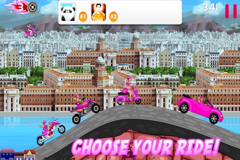 Pink Candy Lady Racers - Free Unicorn Bike Saga Multiplayer Game screenshot 2