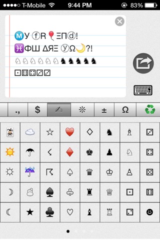 Characters and Symbols screenshot 2