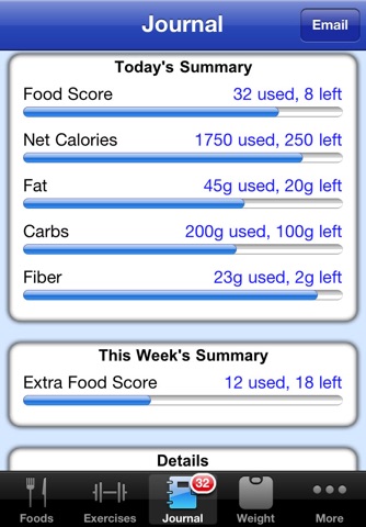 Nutrition Menu - Calorie, Exercise, Weight & Water Tracking screenshot 2