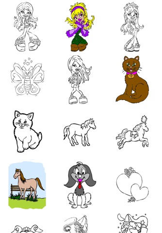 Livre de Coloriages pour les filles pour iPhone et iPod avec des crayons de couleurs - 50 dessins à colorier avec des princesses, des fées, des chevaux et plus - HD screenshot 3