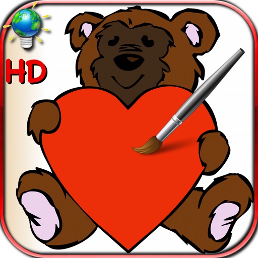 Coloring book for Valentine's Day with doves, hearts and angels - For iPhone and iPod