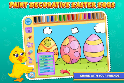 Easter Coloring Free : Paint the Eggs, rabbits and chickens screenshot 3