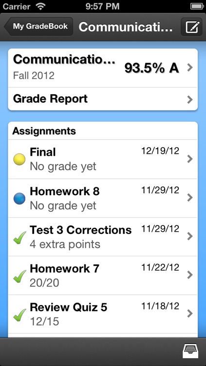 My Grades & Homework