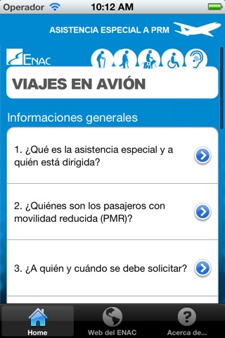 ENAC PRM screenshot 2