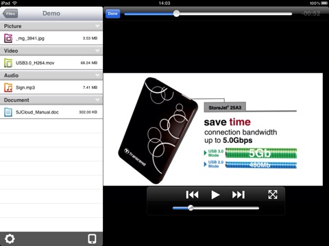 Скриншот из StoreJet Cloud for iPad