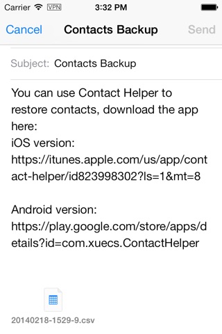 Contacts Backup Restore screenshot 2