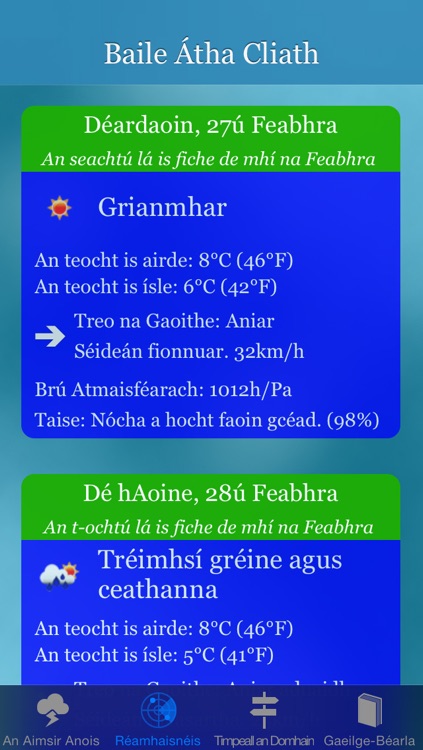 Aimsir - Irish Language Weather Forecast