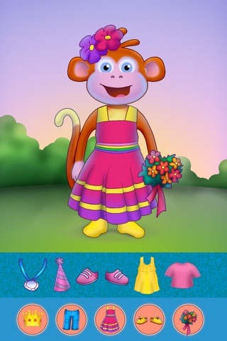 Little Girl Explorer and Funky Monkey - Free Kids Dressing Up Game screenshot 4