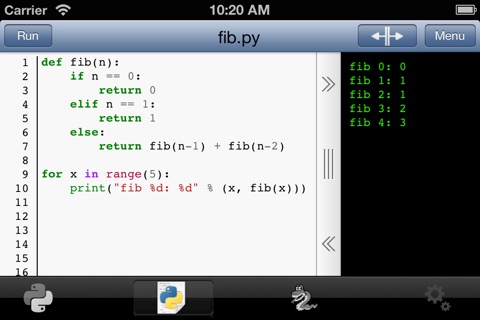 Python 3.0 for iOS screenshot 2