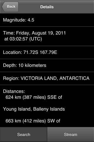 EarthQuake Tracker screenshot 2