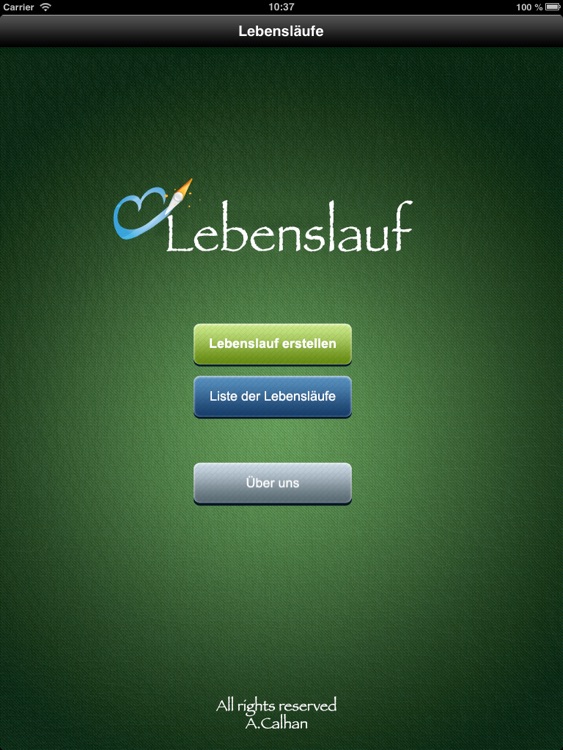 Lebenslauf for iPad