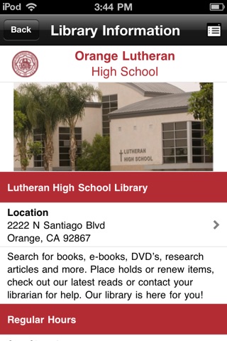 Orange Lutheran HS Library screenshot 4