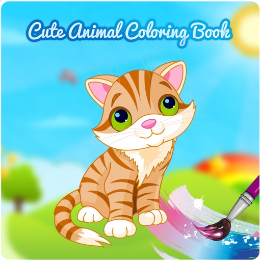 Cute Animals Coloring Book - A funny painting app for kids icon