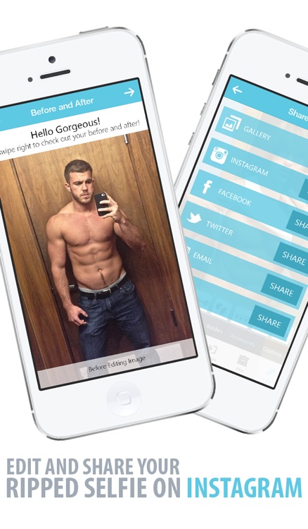 Selfie Gym Photo Editor - Enlarge Your Muscles, Add Abs to Your Pics and Look Ripped