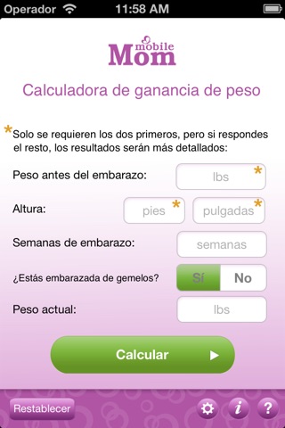Pregnancy Weight Calculator & Baby Bump Weight Gain from Mobile Mom screenshot 2