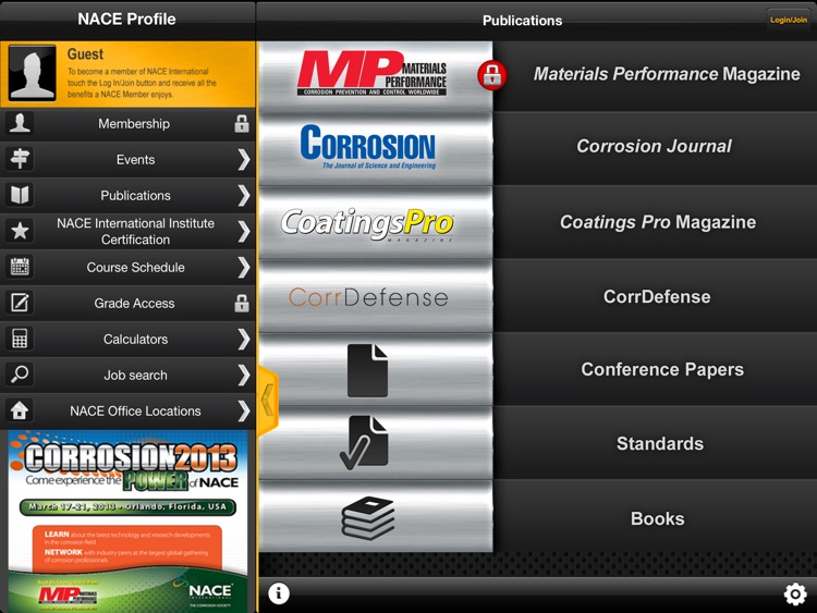 The NACE International Corrosion App-iPad Edition