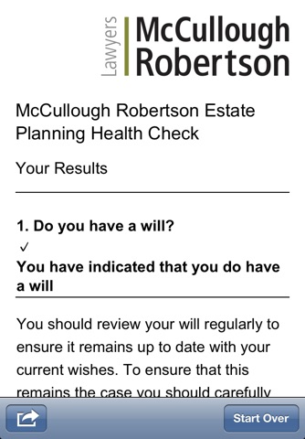 McCullough Robertson Estate Planning Health Check screenshot 4