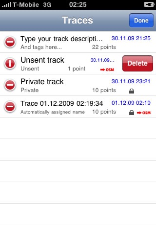 OSMTrack screenshot 3