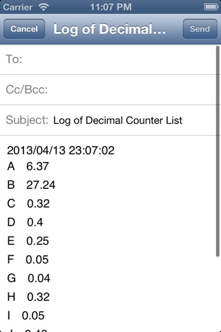 Decimal Counter List screenshot 2