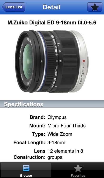Olympus Lens Buddy - Lenses for Olympus cameras screenshot-4